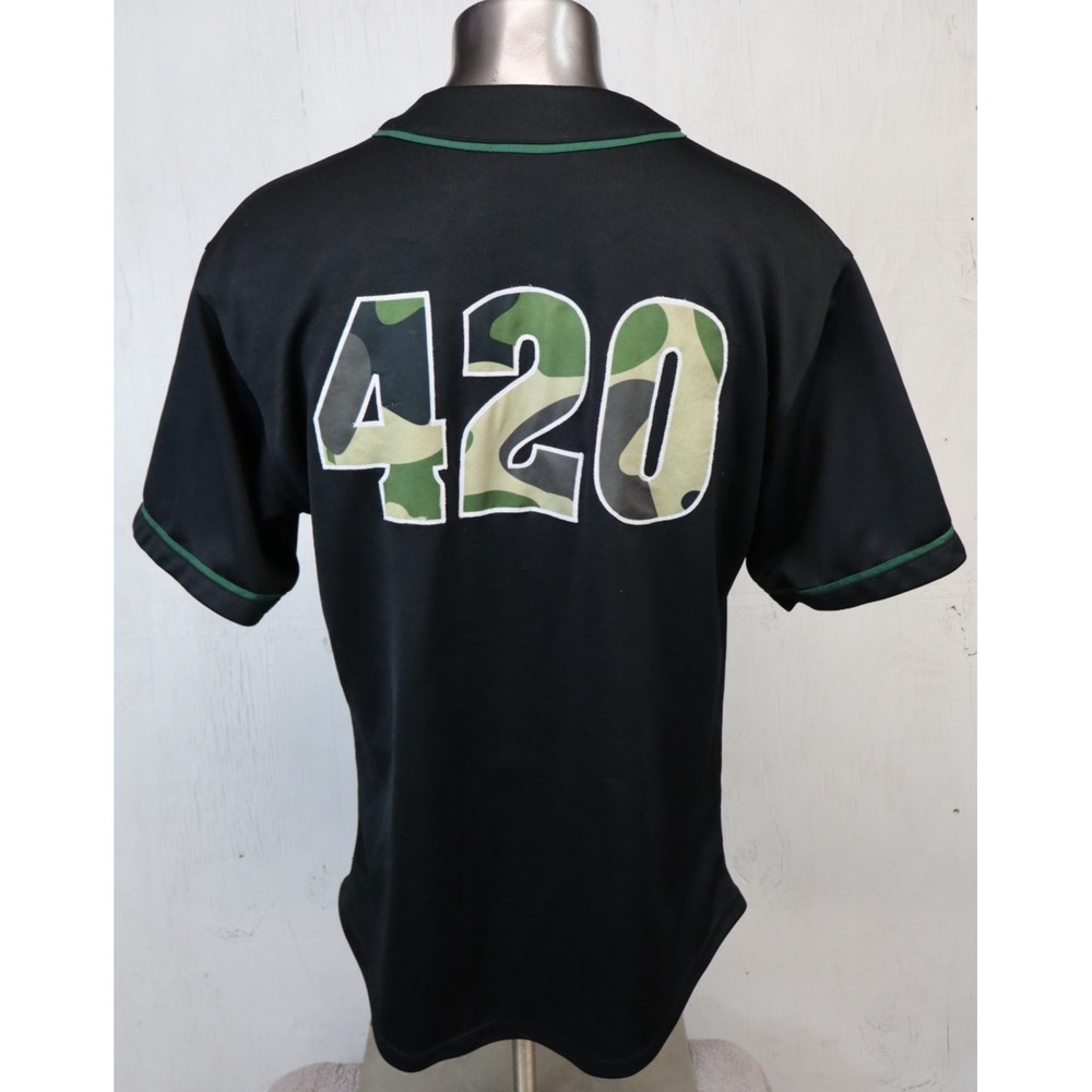 Stoner Camo Jersey 420 PCF Patient Care First Size Adult XL Black Weed Pot Y2K